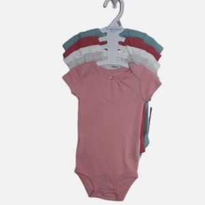 Carters Baby Girl 5 Pack Bodysuits Size 6M Short Sleeve One Piece Solid Assorted
